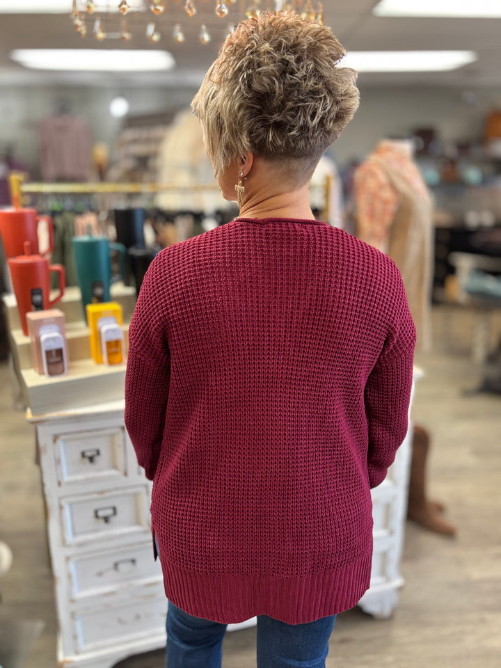 Isabella Waffle Knit Cardigan-Cardigans-Zenana-Evergreen Boutique, Women’s Fashion Boutique in Santa Claus, Indiana