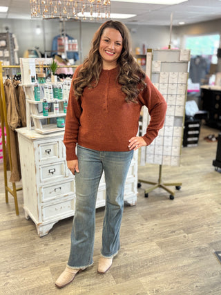 Half Button Henley Sweater
