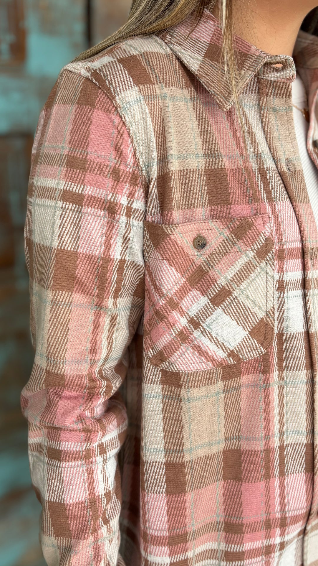 April Plaid Flannel-Long Sleeves-Staccato-Evergreen Boutique, Women’s Fashion Boutique in Santa Claus, Indiana