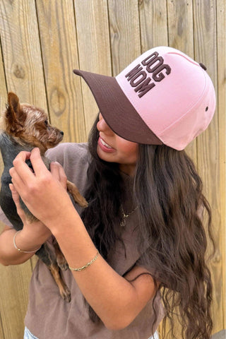 "DOG MOM" Puff Embroidered Trucker Hat