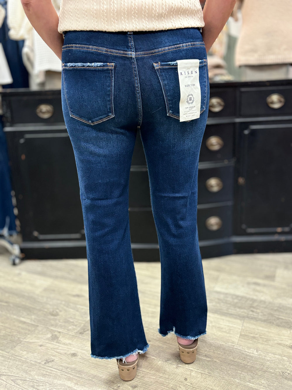 Risen High Rise Slim Straight Jeans-Jeans-Risen-Evergreen Boutique, Women’s Fashion Boutique in Santa Claus, Indiana