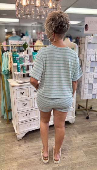 Easy Does It Striped Top & Shorts Set