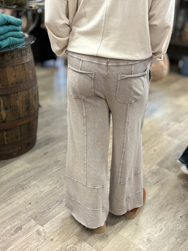 Mineral Wash Patch Terry Pants