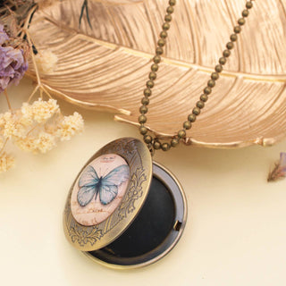 Fluttering Memories Gold Butterfly Locket Necklace