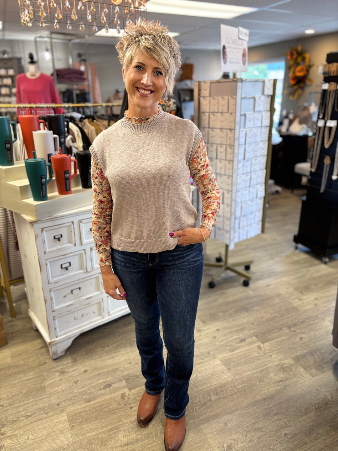 The Signature Layer Vest-Tops-La Miel-Evergreen Boutique, Women’s Fashion Boutique in Santa Claus, Indiana