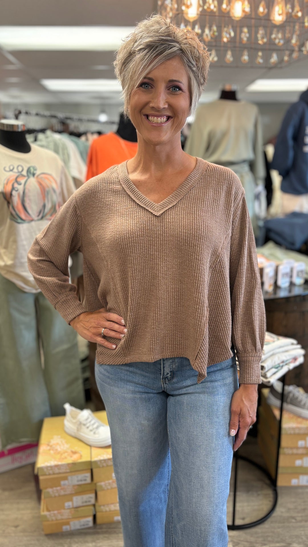 The Vivian Ribbed Top-Tops-Blu Pepper-Evergreen Boutique, Women’s Fashion Boutique in Santa Claus, Indiana