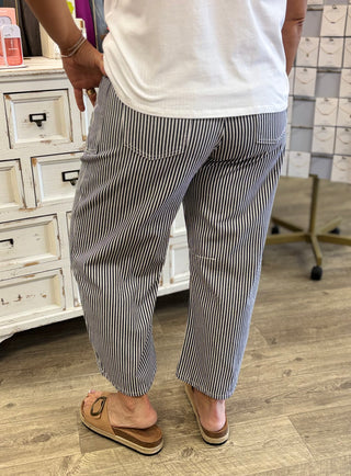 Major Striped Energy Barrel Jeans