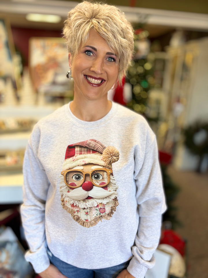 Santa Swag Faux Fringe Sweatshirt-tops-LICT Apparel-Evergreen Boutique, Women’s Fashion Boutique in Santa Claus, Indiana