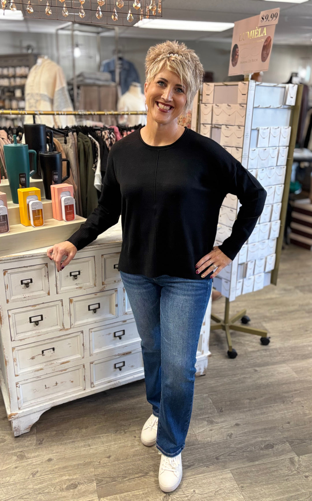 The Sugarplum Drop Shoulder Sweater-Tops-HYFVE-Evergreen Boutique, Women’s Fashion Boutique in Santa Claus, Indiana