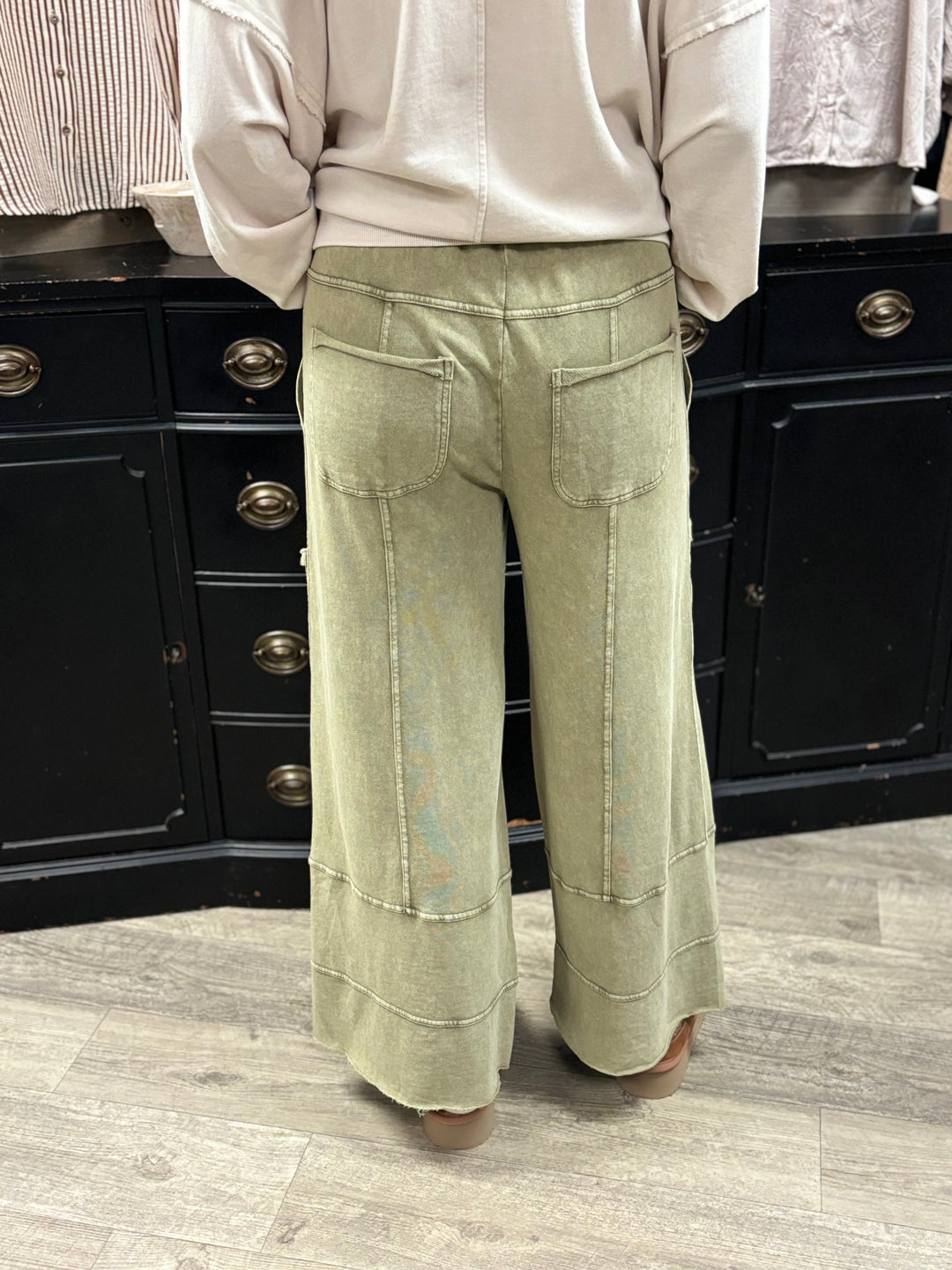 Mineral Wash Patch Terry Pants