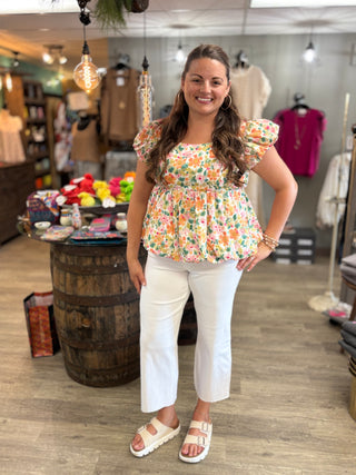 VERVET Optic White High Rise Crop Wide Leg-Jeans-Vervet-Evergreen Boutique, Women’s Fashion Boutique in Santa Claus, Indiana