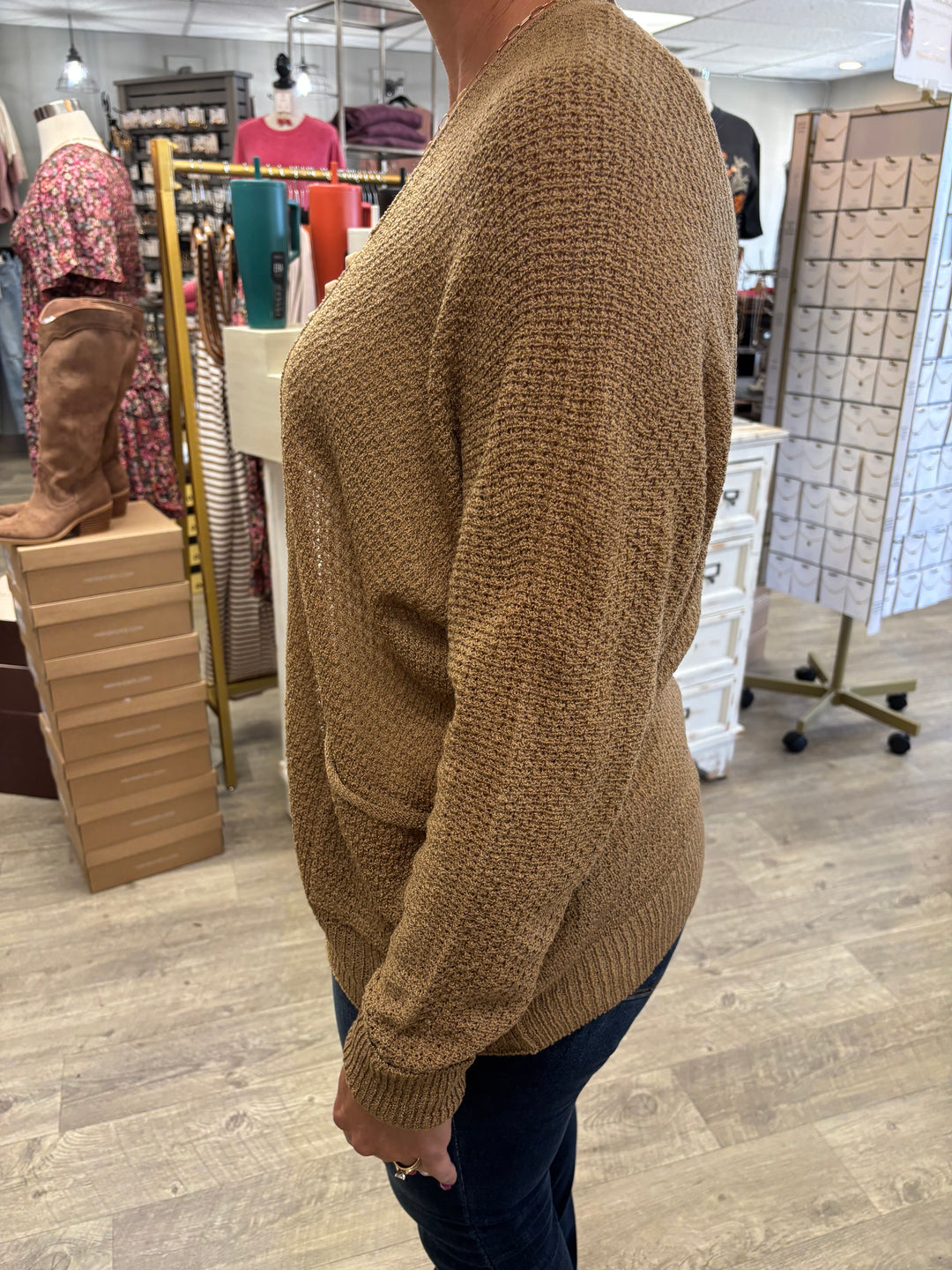 The Aria Sweater Cardigan-Tops-Be Cool-Evergreen Boutique, Women’s Fashion Boutique in Santa Claus, Indiana