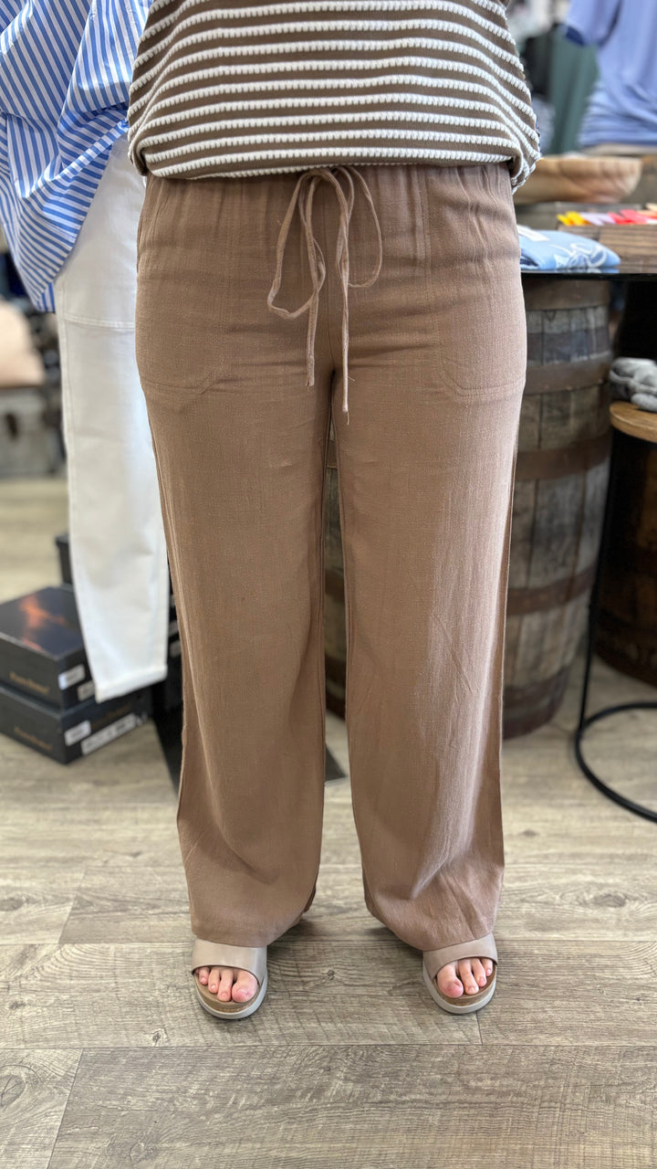 Emma Wide Leg Linen Pants-Pants-Be Cool-Evergreen Boutique, Women’s Fashion Boutique in Santa Claus, Indiana