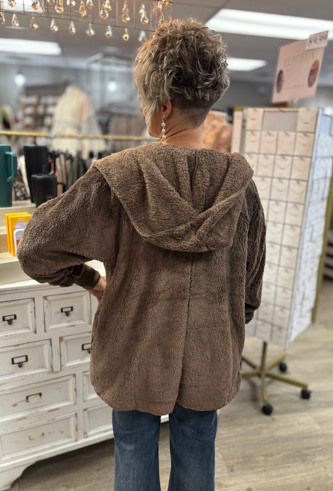 The Big Cozy One Sherpa Jacket-Jackets-Zenana-Evergreen Boutique, Women’s Fashion Boutique in Santa Claus, Indiana
