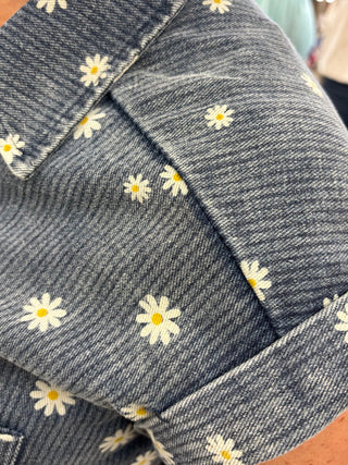 Painted Petals Denim Dress