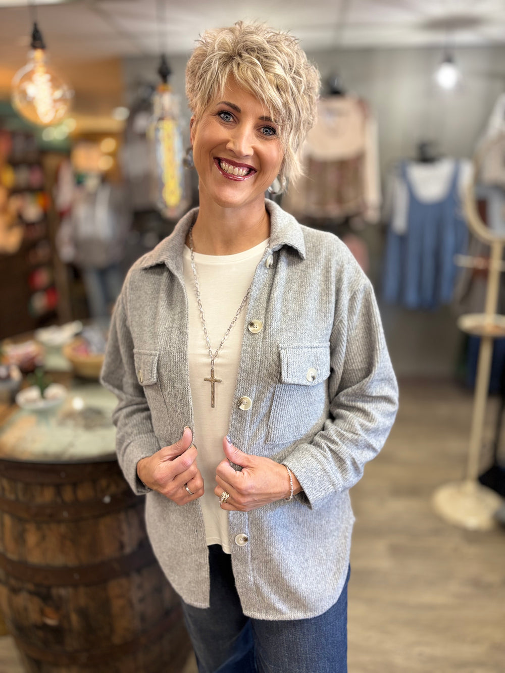 The Hangout Ribbed Shacket-Tops-Timing-Evergreen Boutique, Women’s Fashion Boutique in Santa Claus, Indiana