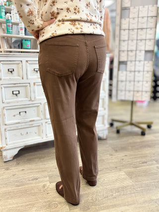 Judy Blue High-Waist Mahogany Brown Aurora Weekender Jeans