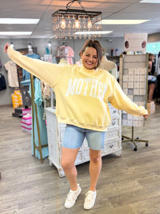 MOTHER Embroidered Mock Neck Sweatshirt