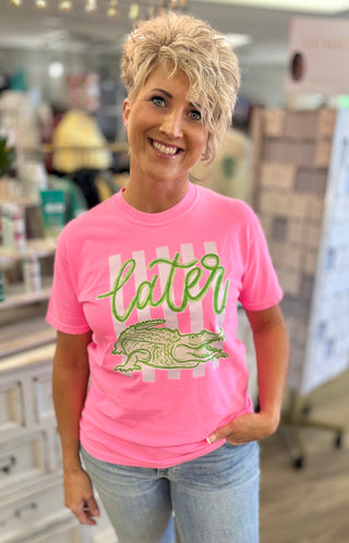 Later Gator Striped Graphic Tee
