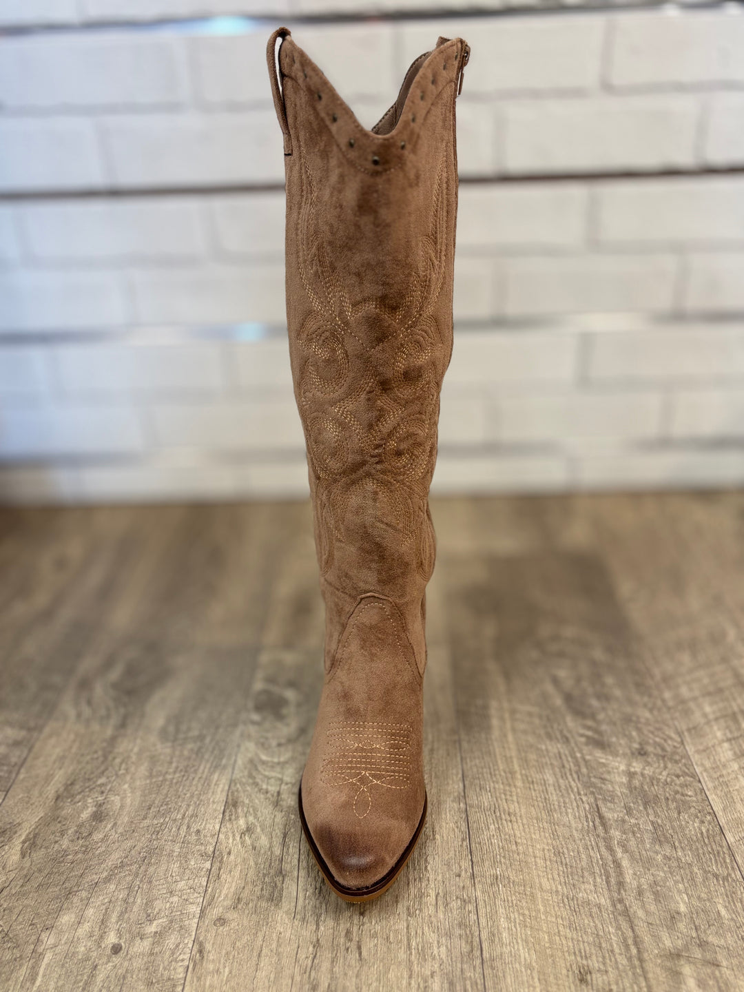 Dusty Trails Tall Western Embroidered Boots-Shoes-Olem Shoe-Evergreen Boutique, Women’s Fashion Boutique in Santa Claus, Indiana