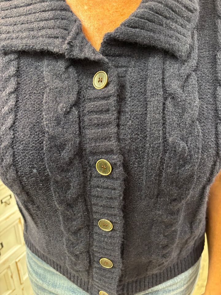 The Navy Edit Cable Knit Sweater-Tops-Sweet Lovely-Evergreen Boutique, Women’s Fashion Boutique in Santa Claus, Indiana