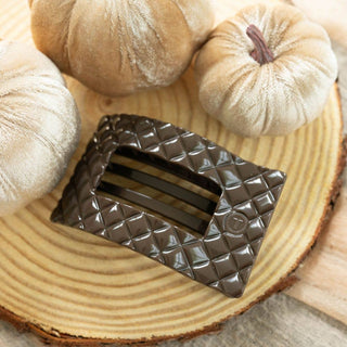 Flat Rectangle Hair Clip | Large | Truly Taupe Quilted-TELETIES-Evergreen Boutique, Women’s Fashion Boutique in Santa Claus, Indiana