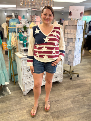 Vintage Flag Patchwork Top by POL