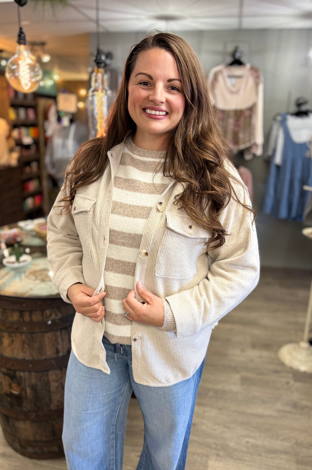 The Hangout Ribbed Shacket-Tops-Timing-Evergreen Boutique, Women’s Fashion Boutique in Santa Claus, Indiana