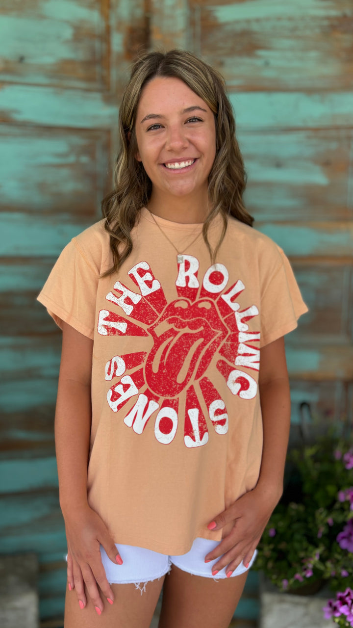 Rolling Stones Washed Distressed Tee-Graphic Tees-Fantastic Fawn-Evergreen Boutique, Women’s Fashion Boutique in Santa Claus, Indiana