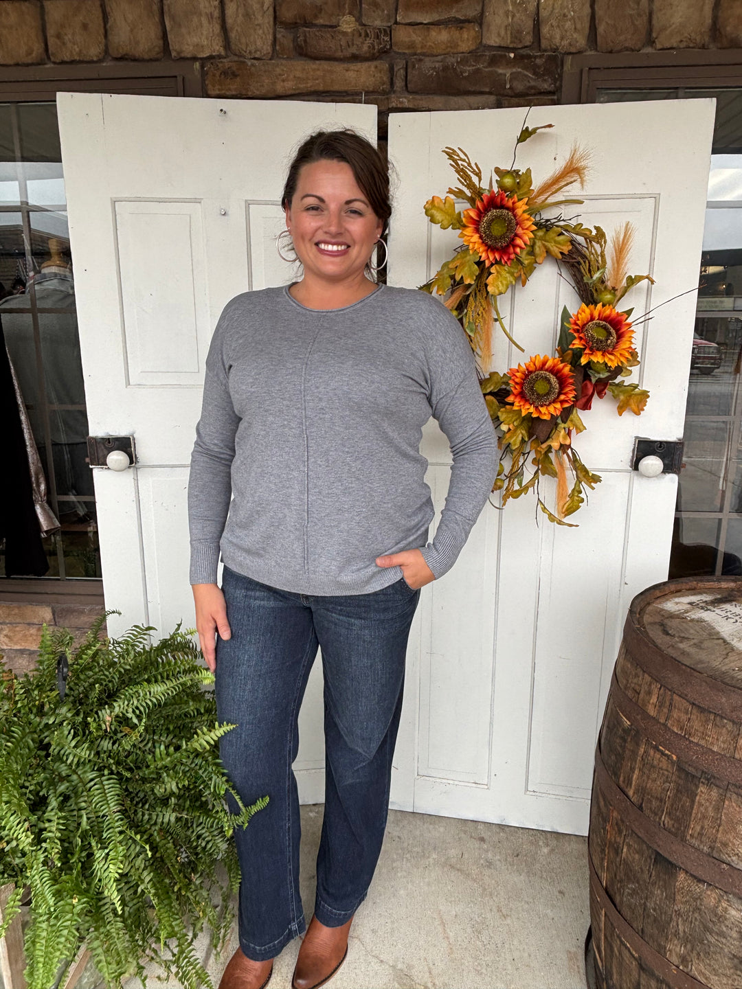 The Kennsington Front Seam Sweater-Tops-Zenana-Evergreen Boutique, Women’s Fashion Boutique in Santa Claus, Indiana