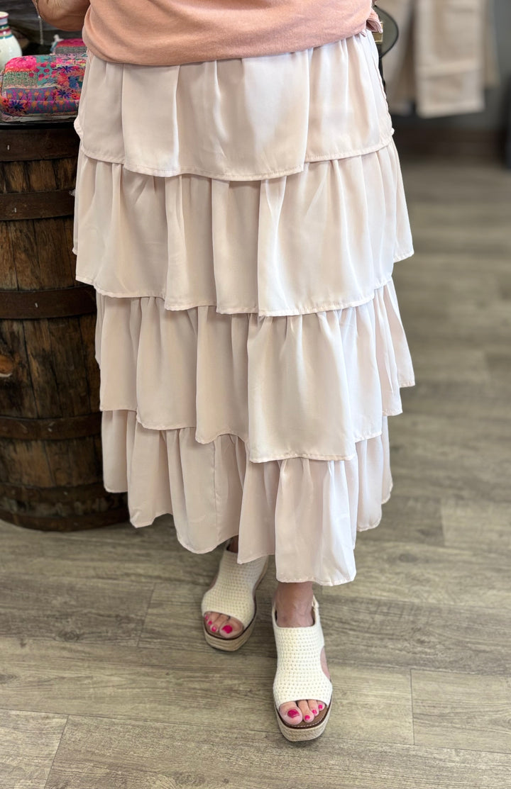 Sway All Day Tiered Chiffon Skirt-Bottoms-Mittoshop-Evergreen Boutique, Women’s Fashion Boutique in Santa Claus, Indiana