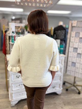 Ruffle Cuff Knit Sweater
