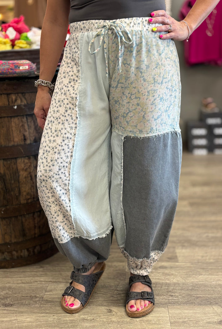 Contrast Patchwork Detail Pants by POL-Evergreen Boutique-Evergreen Boutique, Women’s Fashion Boutique in Santa Claus, Indiana