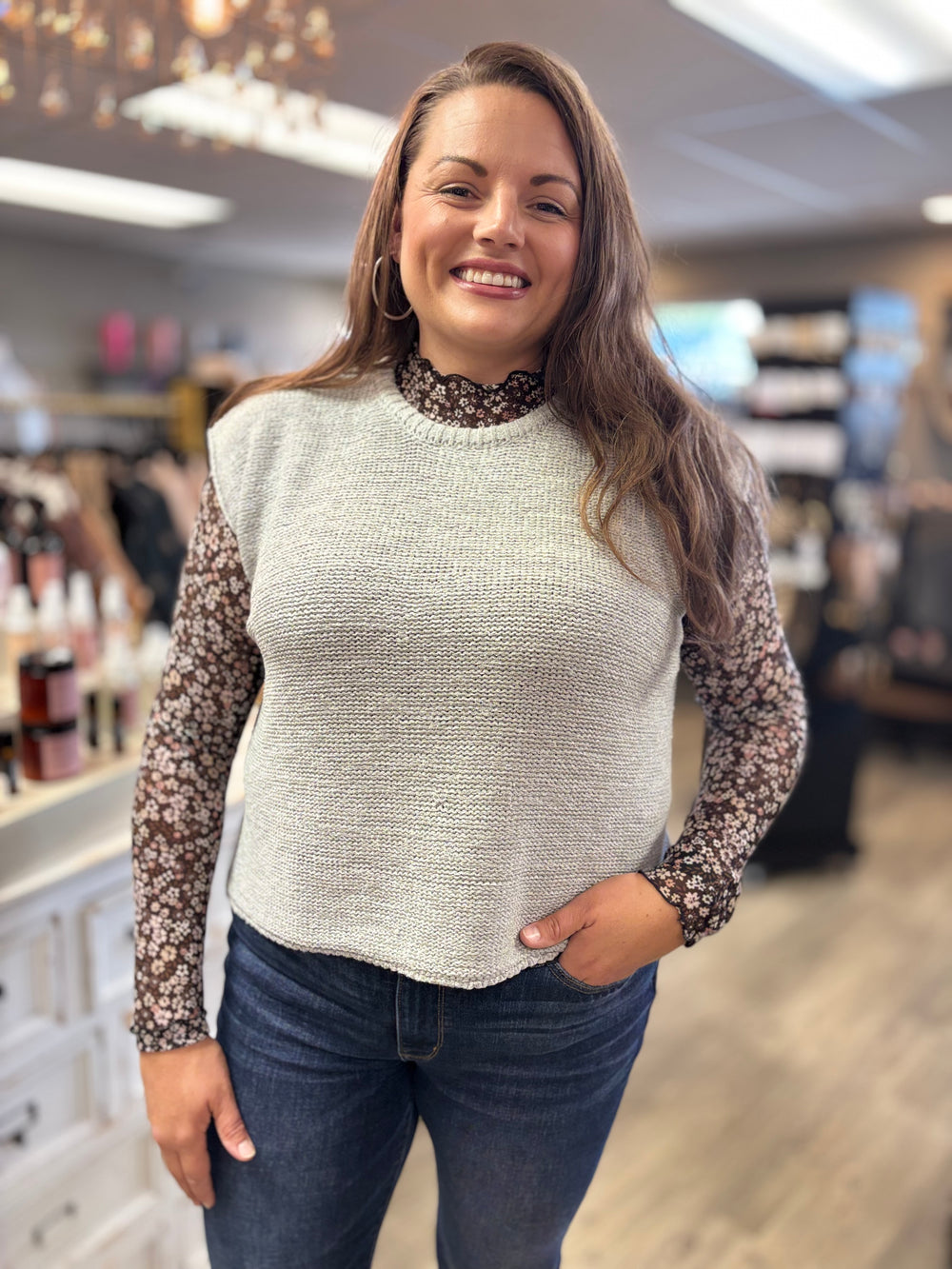 The Eden Floral Print Mesh Top-Tops-Hem & Thread-Evergreen Boutique, Women’s Fashion Boutique in Santa Claus, Indiana