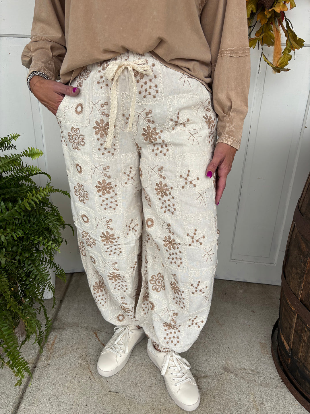 Boho Blossom Pants by POL-Bottoms-POL-Evergreen Boutique, Women’s Fashion Boutique in Santa Claus, Indiana