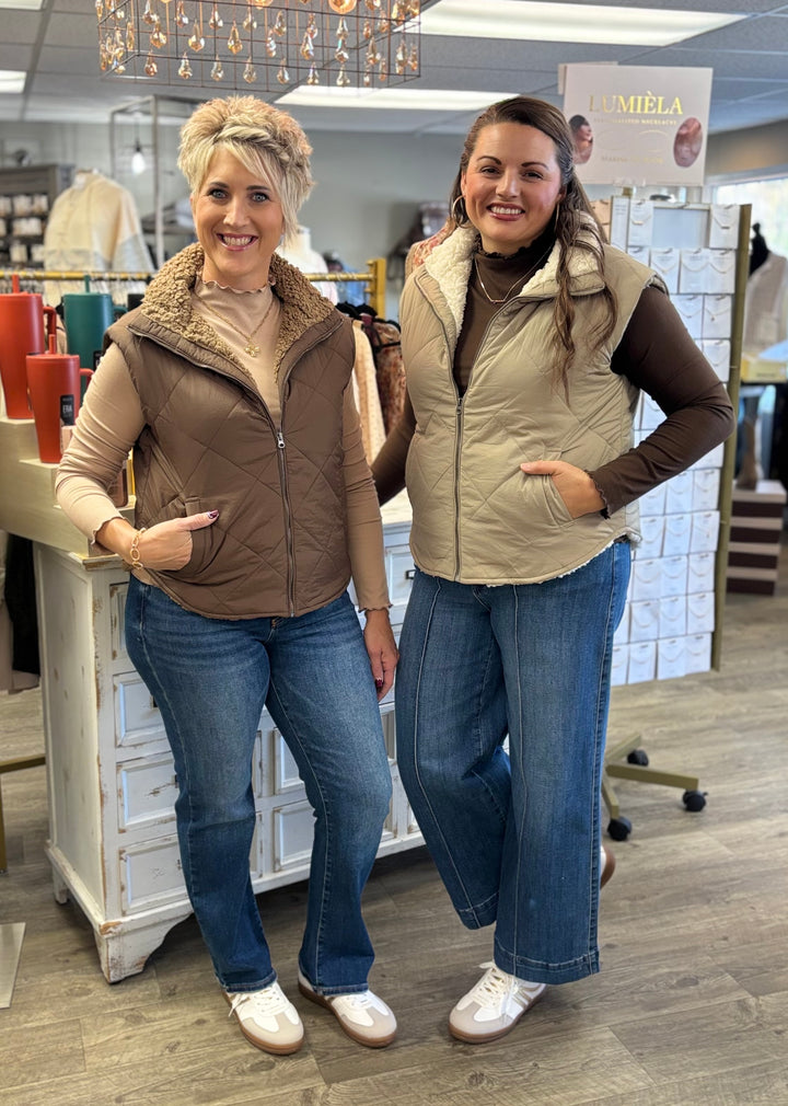 The Snuggle Is Real Quilted Vest-Tops-Blu Pepper-Evergreen Boutique, Women’s Fashion Boutique in Santa Claus, Indiana