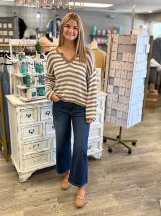 Sheer Instinct Striped Knit Sweater
