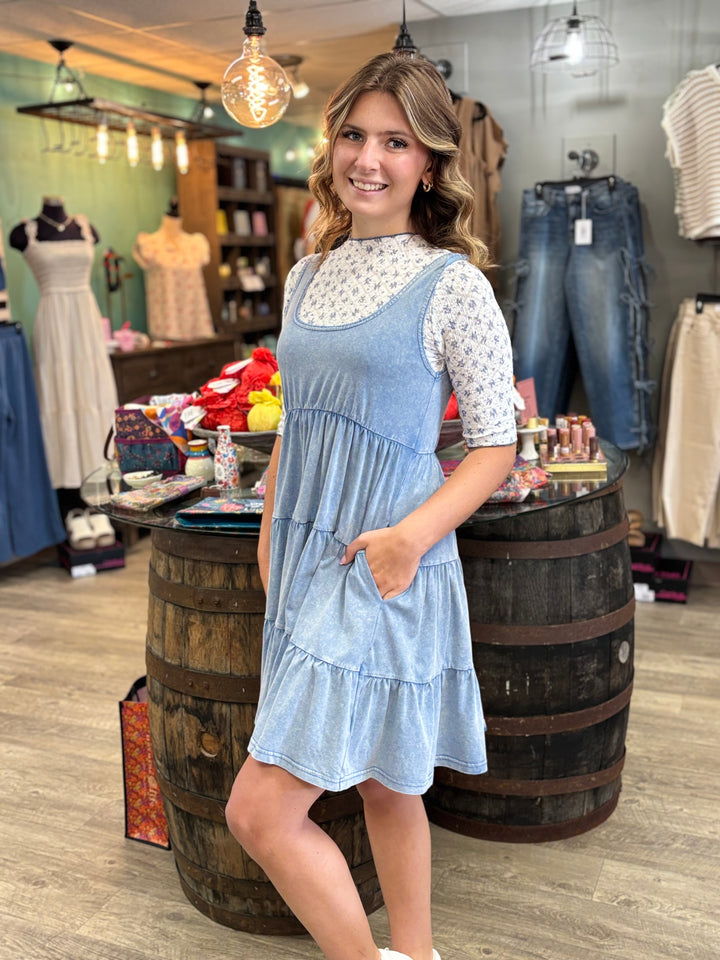 Lovely In Lace Floral Print Mesh Top-Tops-Davi & Dani-Evergreen Boutique, Women’s Fashion Boutique in Santa Claus, Indiana