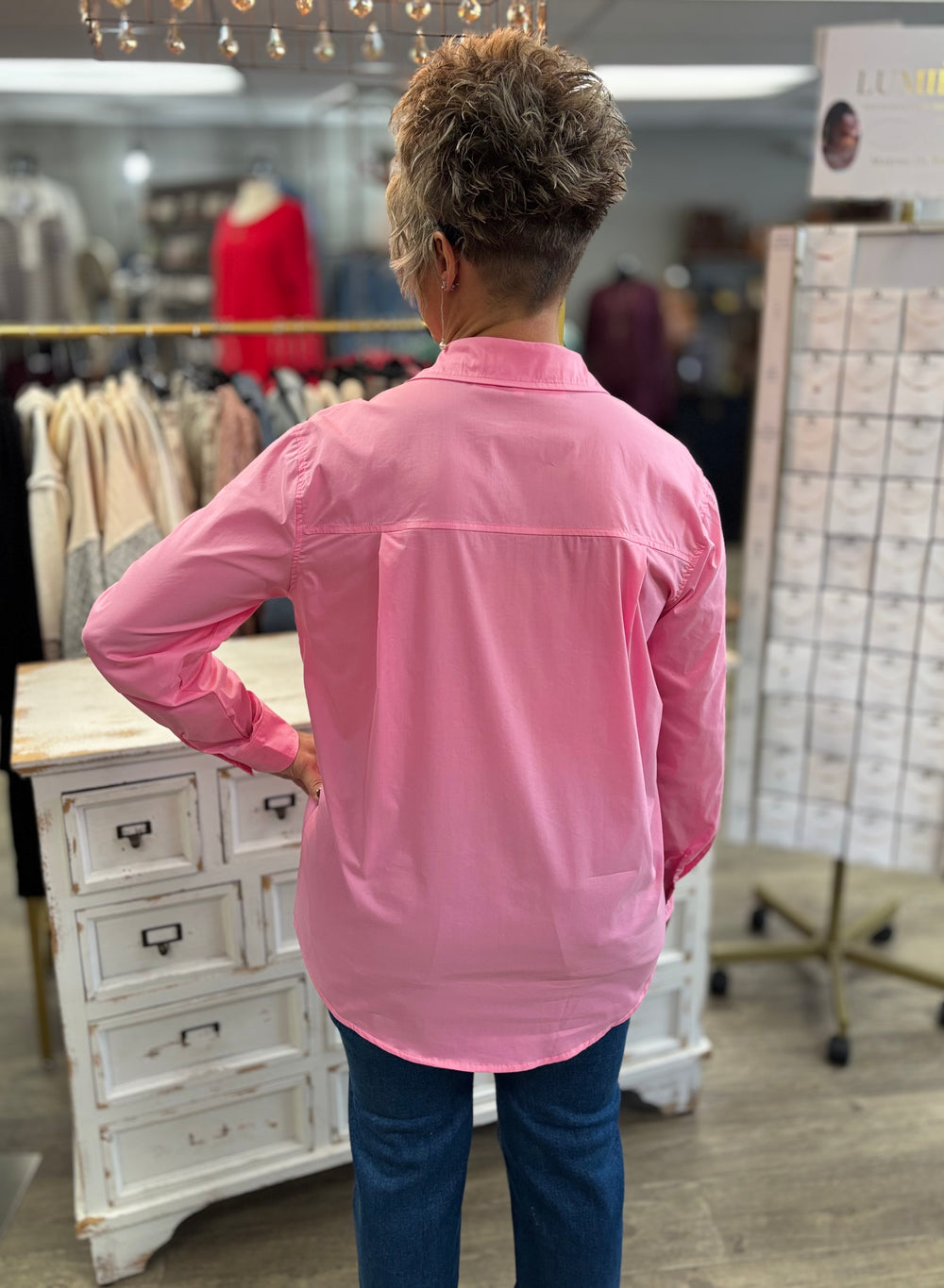 Classic Collared Button Down Poplin Shirt-Tops-La Miel-Evergreen Boutique, Women’s Fashion Boutique in Santa Claus, Indiana