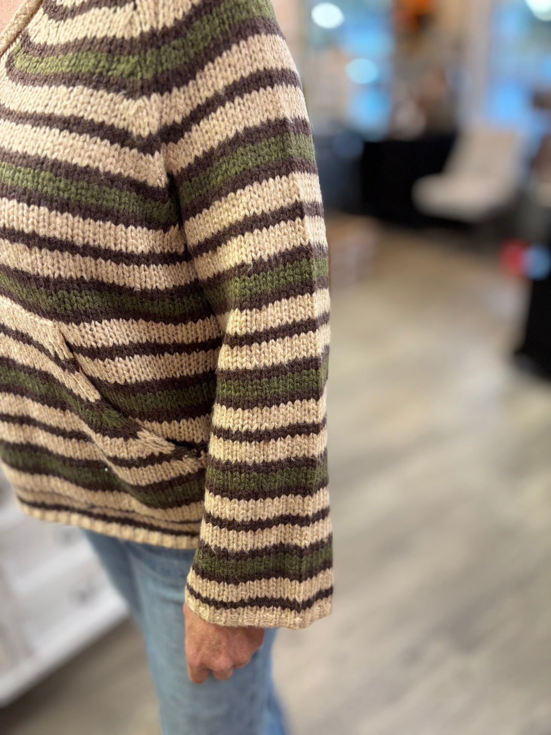 Falling In Line Striped Sweater-new-Hyfve-Evergreen Boutique, Women’s Fashion Boutique in Santa Claus, Indiana