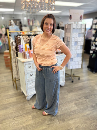 Cloud Wash Tencel Wide Leg Pants