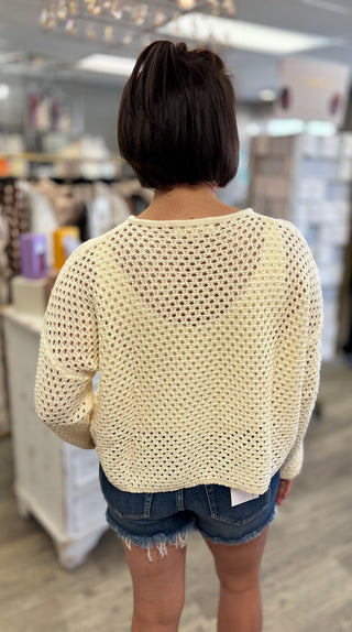 The Crochet Knit Henley Sweater