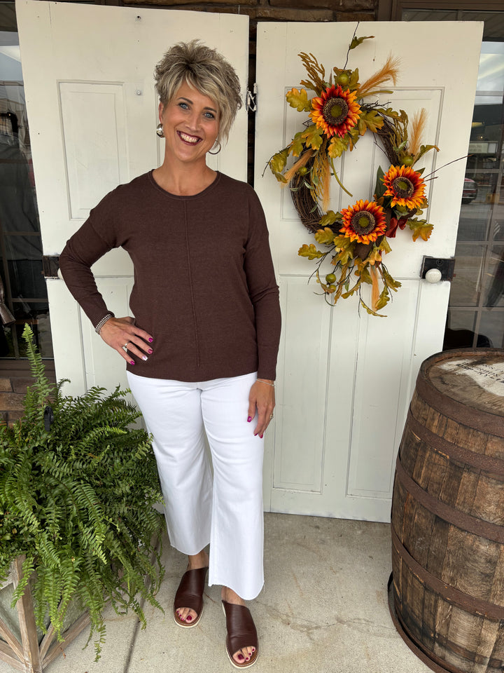 The Kennsington Front Seam Sweater-Tops-Zenana-Evergreen Boutique, Women’s Fashion Boutique in Santa Claus, Indiana