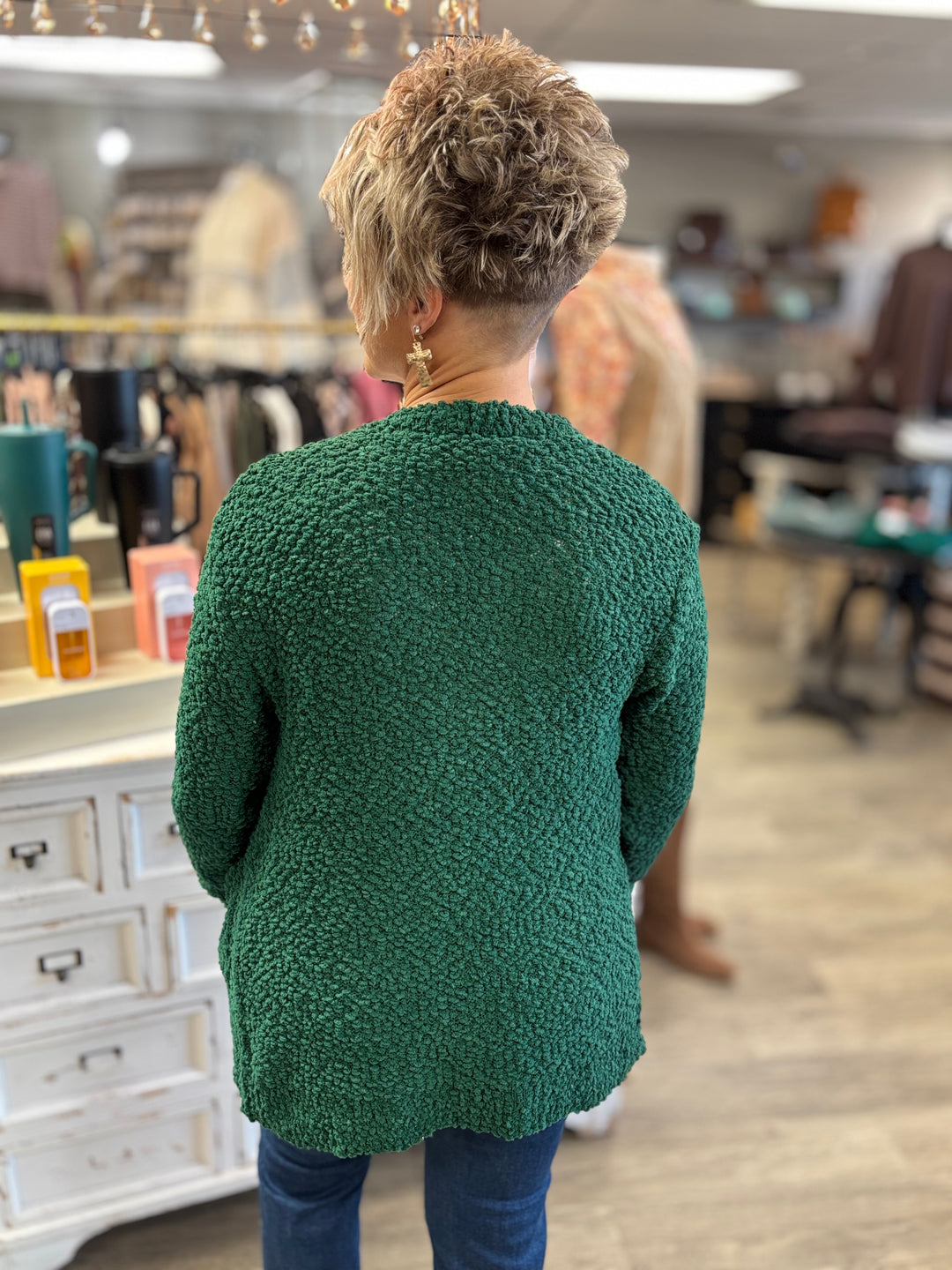The Cleo Popcorn Sweater Cardigan-Tops-Zenana-Evergreen Boutique, Women’s Fashion Boutique in Santa Claus, Indiana