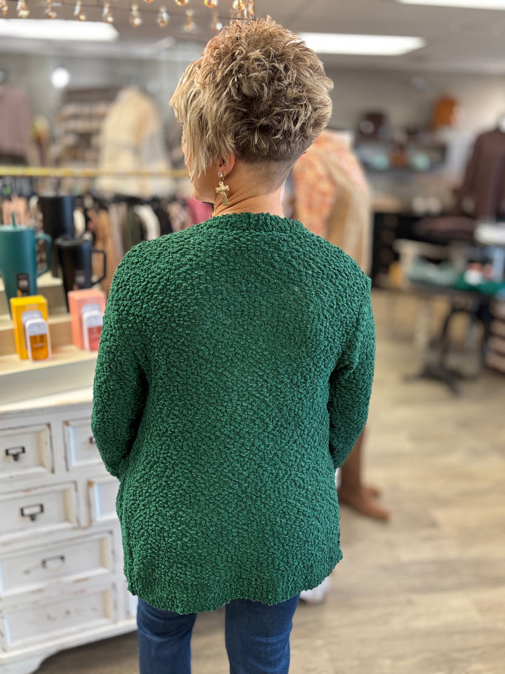 The Cleo Popcorn Sweater Cardigan-Tops-Zenana-Evergreen Boutique, Women’s Fashion Boutique in Santa Claus, Indiana