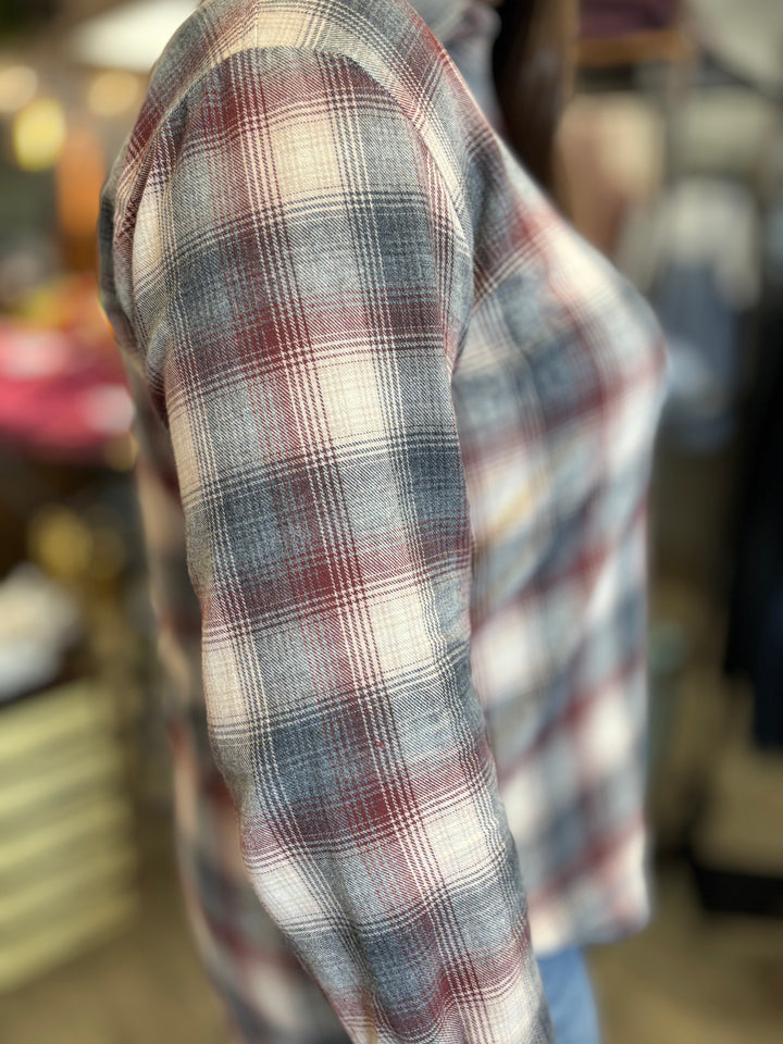 The Cozy Cabin Plaid Top-Tops-Be Cool-Evergreen Boutique, Women’s Fashion Boutique in Santa Claus, Indiana