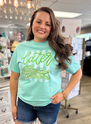 Later Gator Striped Graphic Tee