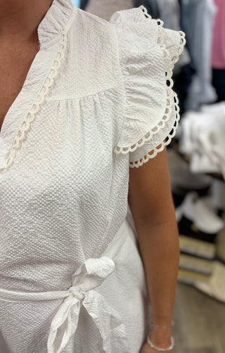 Just Add White Seersucker Dress
