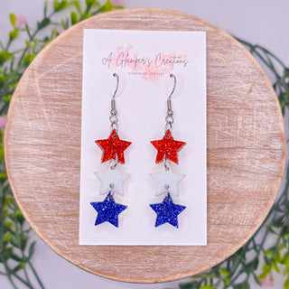 Glitter Star Dangle Acrylic Earrings