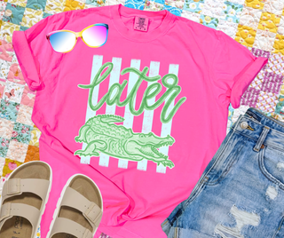 Later Gator Striped Graphic Tee